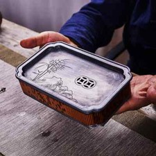 Pot Tray Ancient Tin Rectangular Water Storage Bamboo Tea Tray Small Tea Table