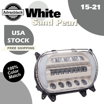 White Sand Pearl ''ATTACK'' LED Headlight For 2015-2021 Harley Road Glide FLTR