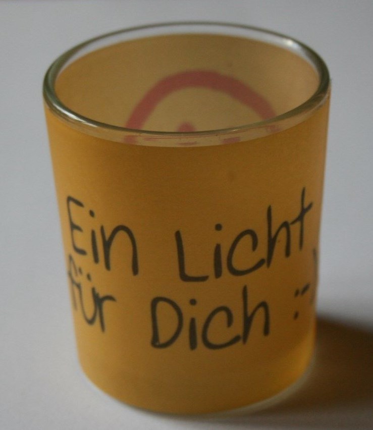 Ein Licht für Dich *** Smily *** Windlicht *** Kerzenglas für Teelicht