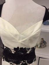 Lipsey Black Ivory Wiggle With Beaded Waistband Dress Size 18 Bnwt Rrp £95