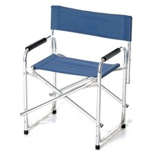 SEDIA REGISTA BLU PIEGHEVOLE STRUTTURA ALLUMINIO PISCINA MARE GIARDINO 