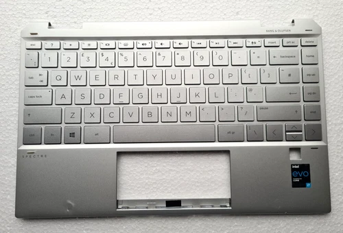 HP Spectre 13-AW Palmrest UK Keyboard Backlit Top Case SILVER L91734-001