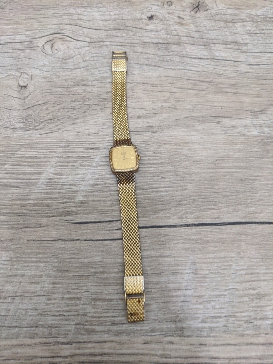 Seiko Quartz Dress Watch Women 2P20-0A89 Gold Dial & Band New Batttery Works VG+ Seiko Gold Tone Watch 2P20-0A89 Gold Tone Band Works w New  main image 2