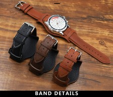 Cowhide Leather Watch Strap Bund 18mm 20mm 22mm Mens Leather Cuff Watchband
