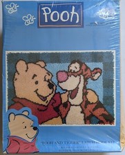 VINTAGE Caron Disney POOH AND TIGGER Latch Hook Kit 20" x 30" Sealed Made in US
