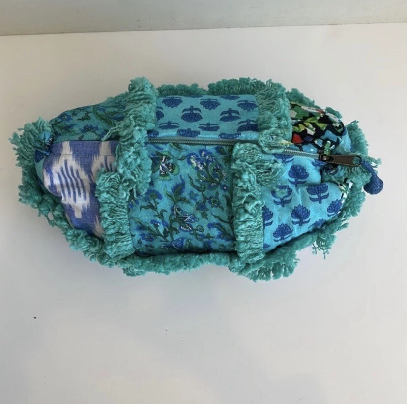 Anthropologie Corrine Frayed Makeup Cosmetic Bag - Image 2 of 4