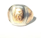 Antique Edwardian Sterling Silver & 10K Ring  Sz 4.5