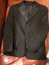 Chaplin Boys Tuxedo Jacket, size 12 100 Wool Silk Notch Collar 3 Button