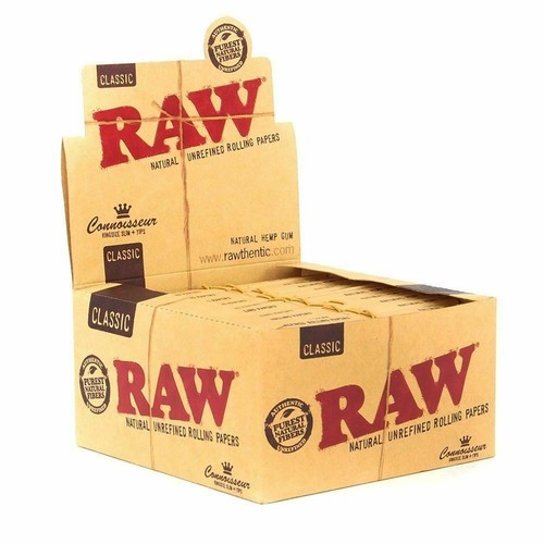 Raw Rolling Papers Connoisseur Paper With Roach Filter Tips Classic Kingsize - Picture 3 of 3
