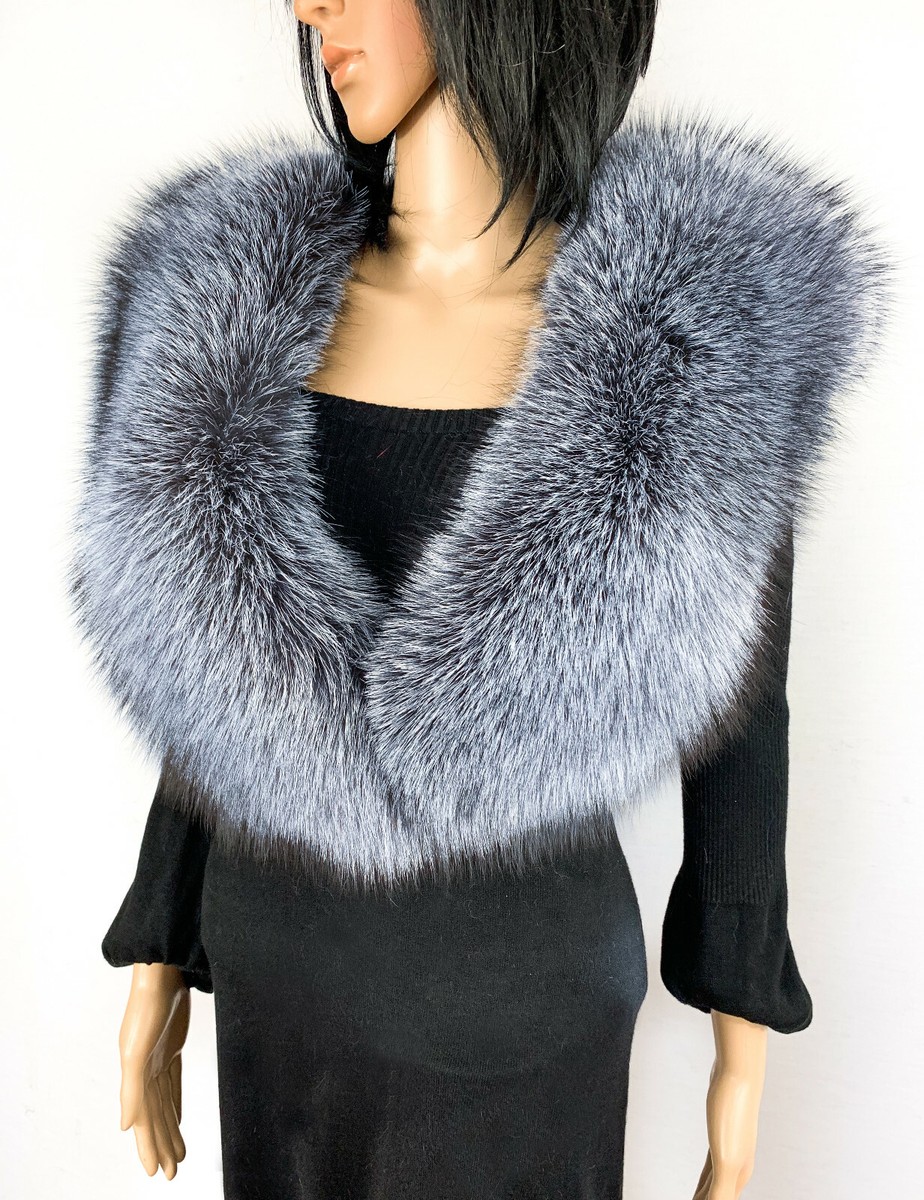 Toned Blue Frost Fox Fur Stole 55 