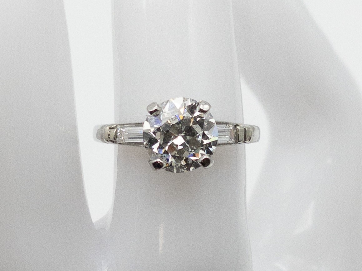 Vintage 40,000 3.33ct Round Brilliant Natural Diamond Platinum Wedding