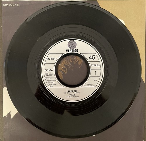 Yello- I Love You / Rubber West- Rare 7" West German 45-RPM (Vertigo)- New - Picture 3 of 4