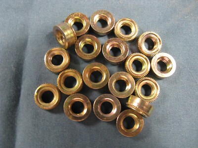 CAPTIVE-NUTS, Steel,  1/4-20 threads, DIA. 0.415, Ht. 0.179, lot of 100.