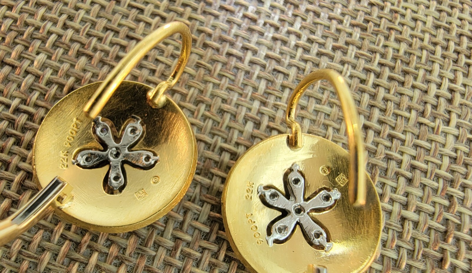 Cathy Waterman 22k Gold  Platinum Diamond Sand Do… - image 5