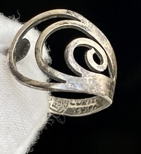 Vintage Sterling Silver Ring Mexico 925 Stamped Size 6 Beautifully Crafted Swirl