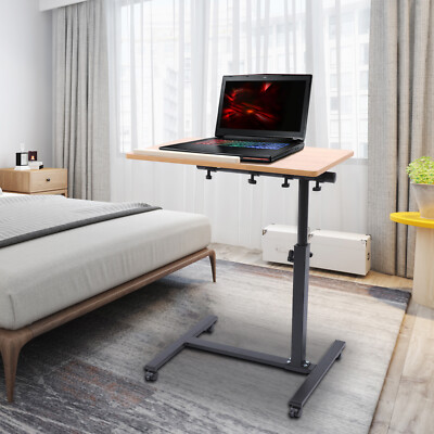 Laptop Desk Angle Height Adjustable Rolling Cart Hospital Bedside Table Stand