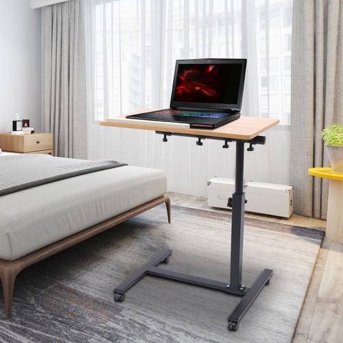 Home Office Laptop Desk Rolling Adjustable 360° Rotation Computer Mobile Stand - Afbeelding 1 van 16