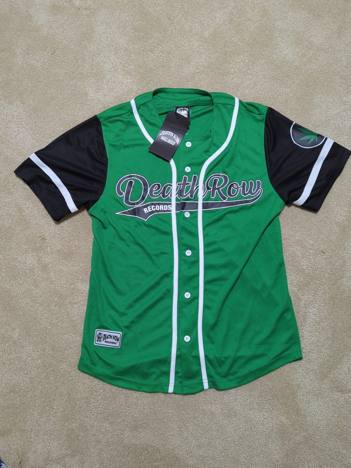 FILA Maglietta da baseball Death Row Records da uomo taglia large L nuova rara nuova con etichette