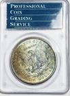 1880 S Toned Morgan $💎PCGS MS 65 OGH Rattler Holder💎Vibrant Rainbow 💎💎VIDEO
