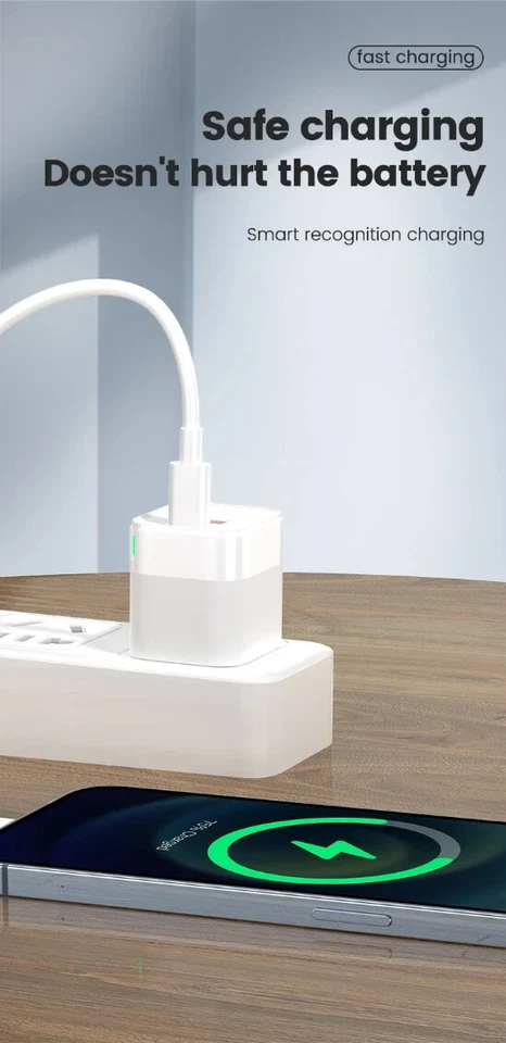 Cargador de Pared USB-C y A 20W | Adaptador Rápido 5X Compatible o iPhone Samsung Foto 3 de 4