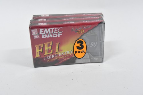 3 Pack of BASF FE I Blank Audio Cassettes Tape - 90 minute