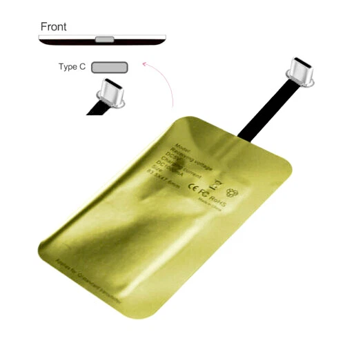 Qi Wireless USB Typ C Ladeempfänger Receiver Ladestation Adapter für Smartphone - Bild 2 von 4