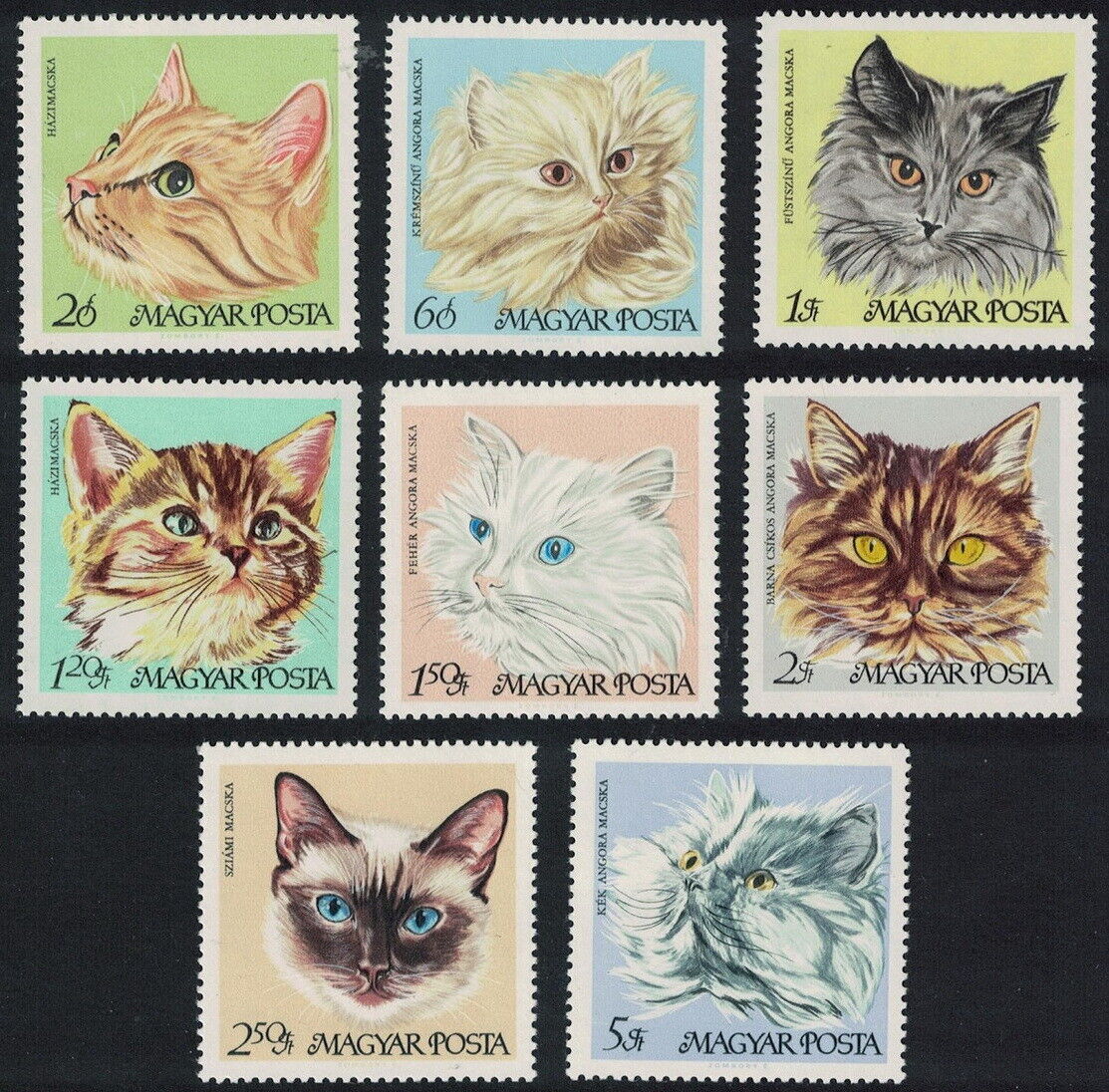 HUNGARY 1968 FAUNA Animals MNH Ranking TOP4 CATS - High order