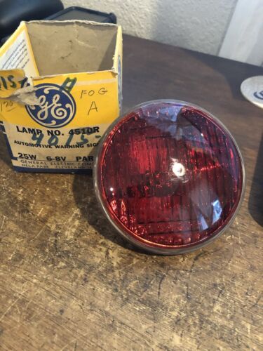 Vintage 6V Dark AMBER FOG Light Bulb 4015-A NOS!!! 4 1/2" Dia.
