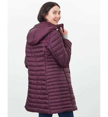 Joules Canterbury Long Coat Plum Size 8 