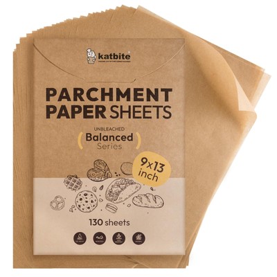 130 Pcs Parchment Paper Sheets Balanced Series, 9x13 Inches Unbleached Baking...