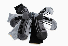CATERPILLAR Size 8-12 White / Gray / Black with Logo 6 Pairs Men's Boot Socks