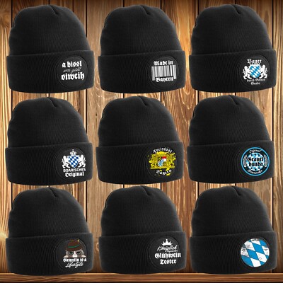 Bavaria Patch Beechfield Beanie Mens Womens Knitted Hat Cap Munich Free State