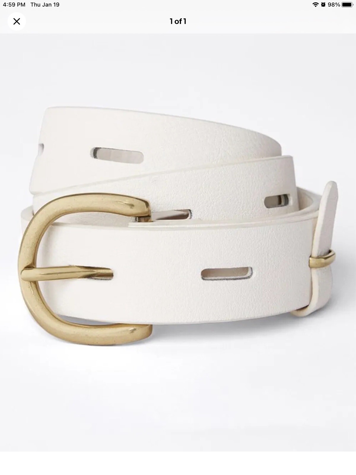 Matilda Jane Good Hart Easy Chic Women's Ivory Denim Belt M/L Medium/Large
