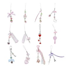 Colorful Beaded Keychain Stylish Phone Charm Fashionable Bag Accessory for Women