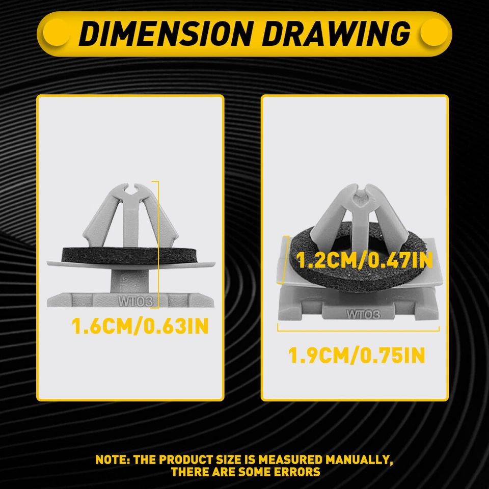 Fender 100x Flare Balancín Clips Clip Moldura para Jeep (Grand) Compass Cherokee Foto 3 de 4