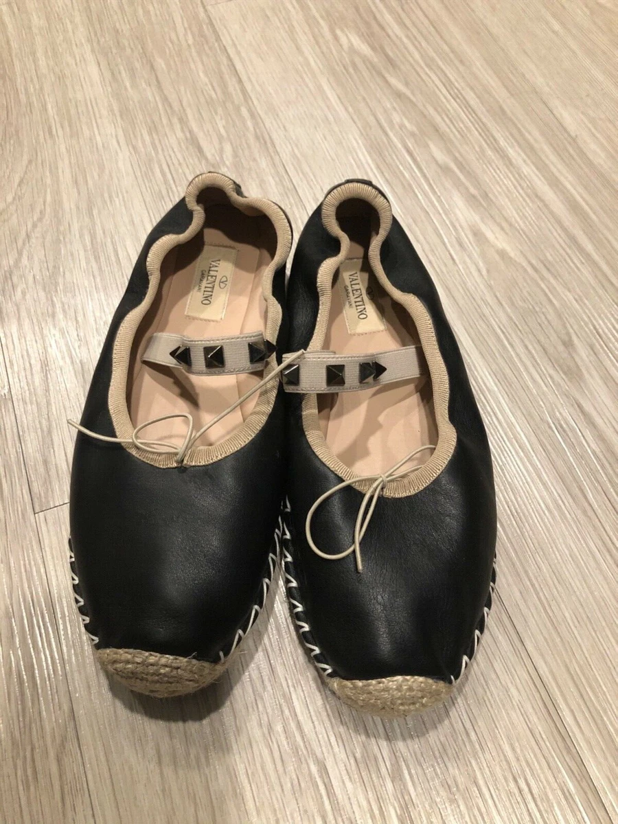 Valentino rockstud flat espadrille sales