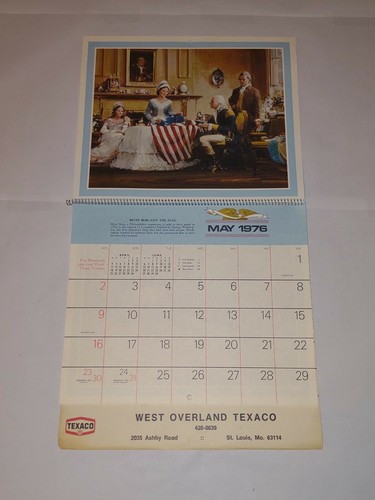 VINTAGE WEST OVERLAND TEXACO 1976 CALENDAR (2035 ASHBY ROAD) - Picture 4 of 6