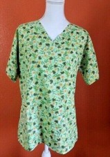 UA Scrubs Womens Size Floral Print Nurse Vet Grooming Uniform Scrub Top