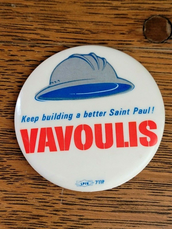 Vintage 1960's George VAVOULIS St. Paul MN Pinback Button Mayor Political