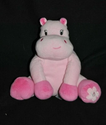 Doudou Hippopotame ARTHUR ET LOLA Rose BEBISOL Grelot 2 Tons 20 Cm Peluche TTBE - Photo 1/2