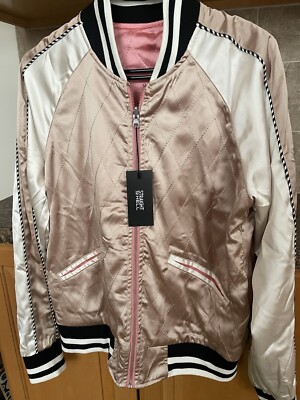 New Mens Straight To Hell Jackson Tan Pink jacket medium rockabilly reversible