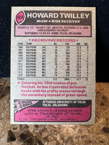 1977 Topps Football Miami Dolphins Trading Cards EX to NM - Picture 6 of 48