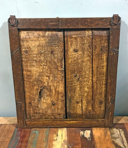 Antique Wooden Wall Décor Window Panel With Frame Original Old Hand Crafted - Picture 7 of 7