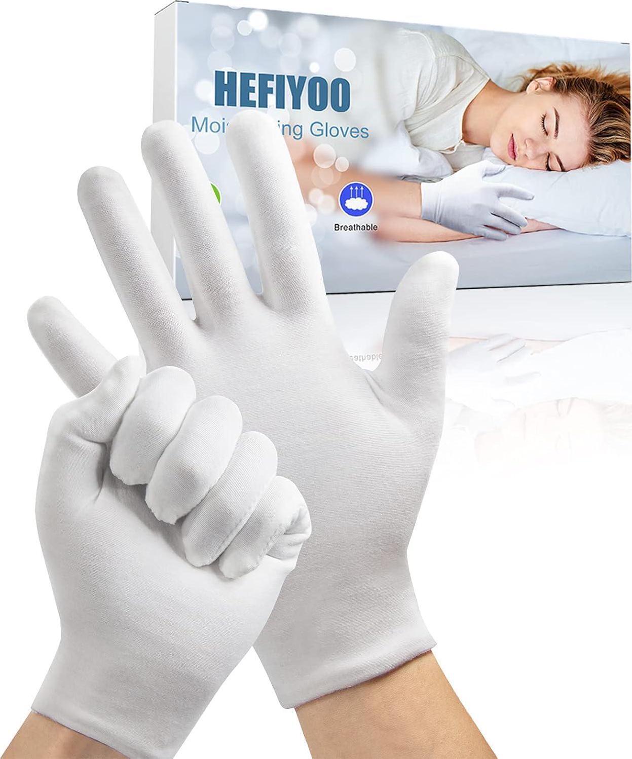 4 Pair Moisturising Gloves, Cotton Gloves for Eczema and Dry Hands,Stretchable