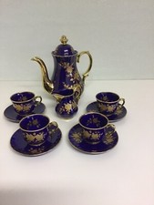 Mokkaservice Bavaria Echt Kobalt 24 Karat Gold 4 Personen Kaffeeservice Edel