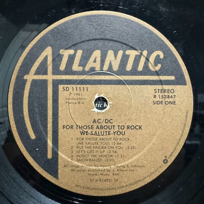 AC/DC - FOR THOSE ABOUT TO ROCK WE SALUTE YOU (VINYL LP) 1981 RARE