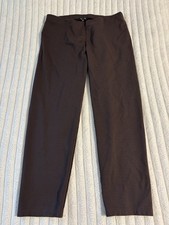 EILEEN FISHER Straight Leg Stretch Travel Pants Womens Large Chocolate Brown