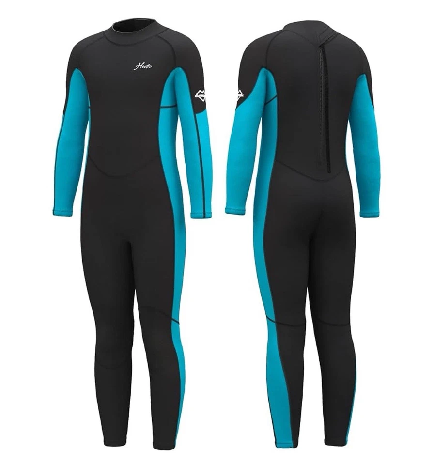Traje de neopreno Hevto para niños niñas pequeños jóvenes 3/2 mm trajes húmedos completos de neopreno... Foto 2 de 4