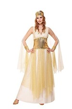 Gilded Goddess of Beauty Venus Roman Queen Halloween Cosplay Costume in Gold