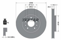 2X Textar Bremsscheibe 92274203 Passend FüR Nissan Renault